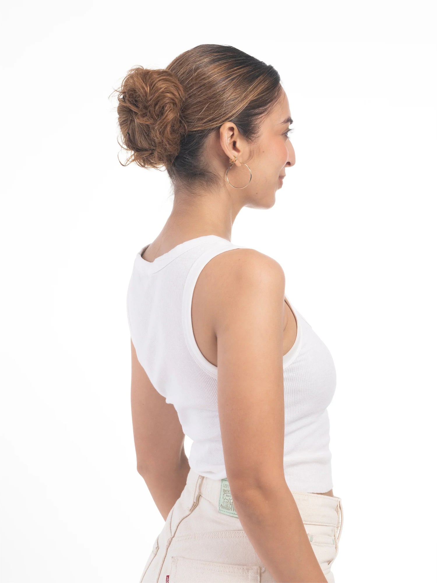 Messy hair bun scrunchie